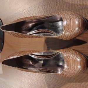 💋Nice Brown Animal Print Stiletto Heels with small platform by ALFANI Size 9.5M